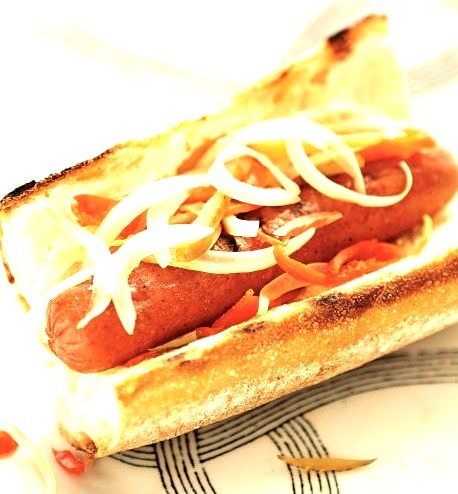 Grilled Hot Dogs with Sweet-Hot Relish