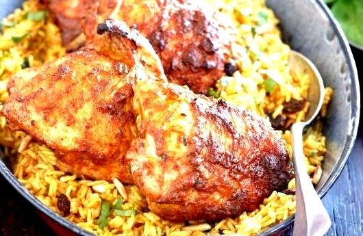 Tikka Masala Roast Chicken with Spiced Pulau Rice