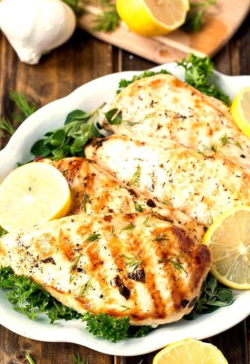 Grilled Greek Chickenwith recipe (link)