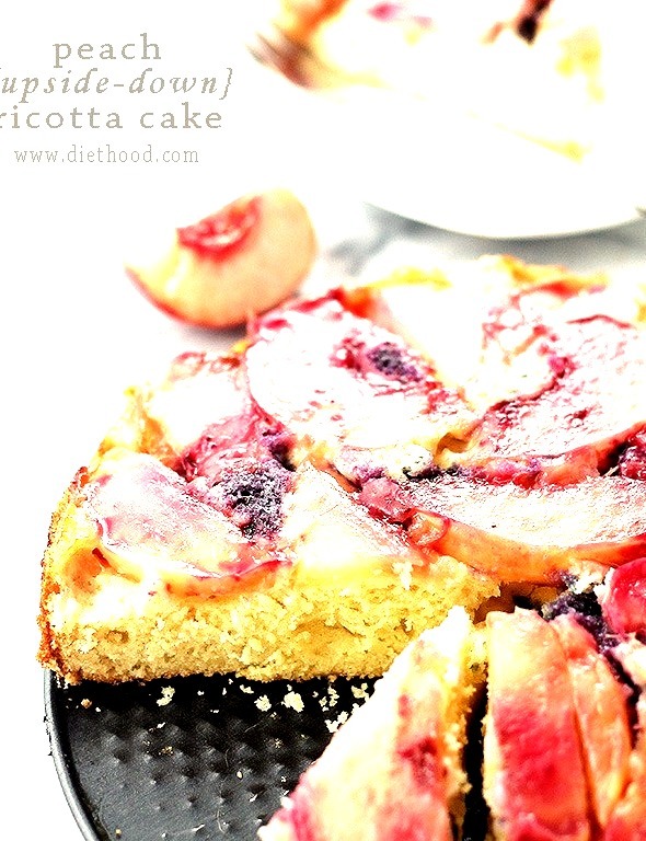 Peach Upside Down Ricotta Cake